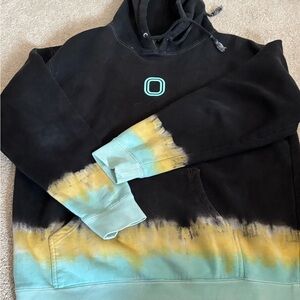 Overtime Basketball Black Teal Tie-Dye Men's Large Hoodie